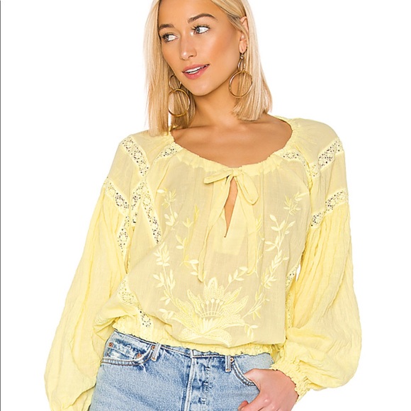 free people yellow blouse
